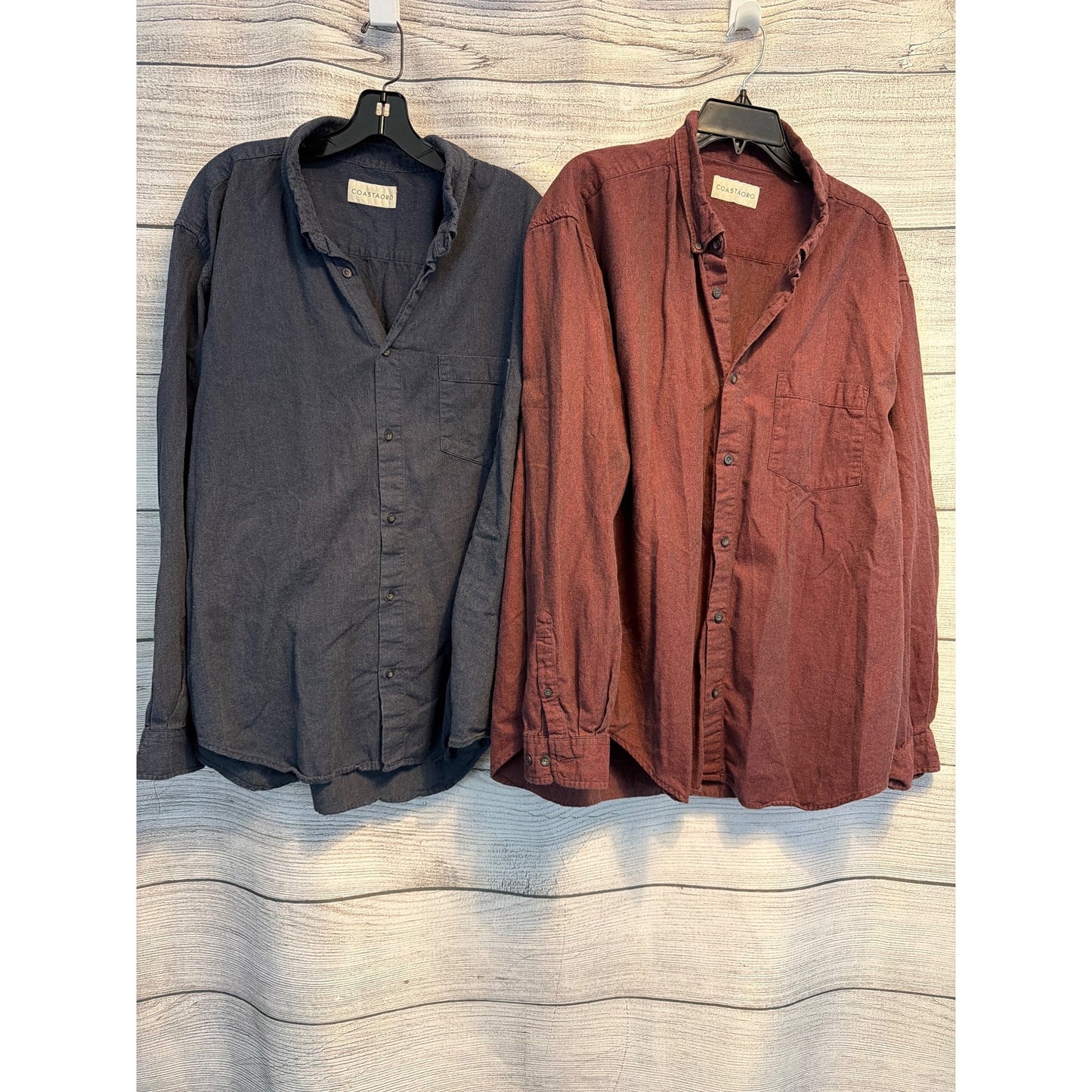 Coastaoro Mens Button Up Shirts 2 Pack Size XXL