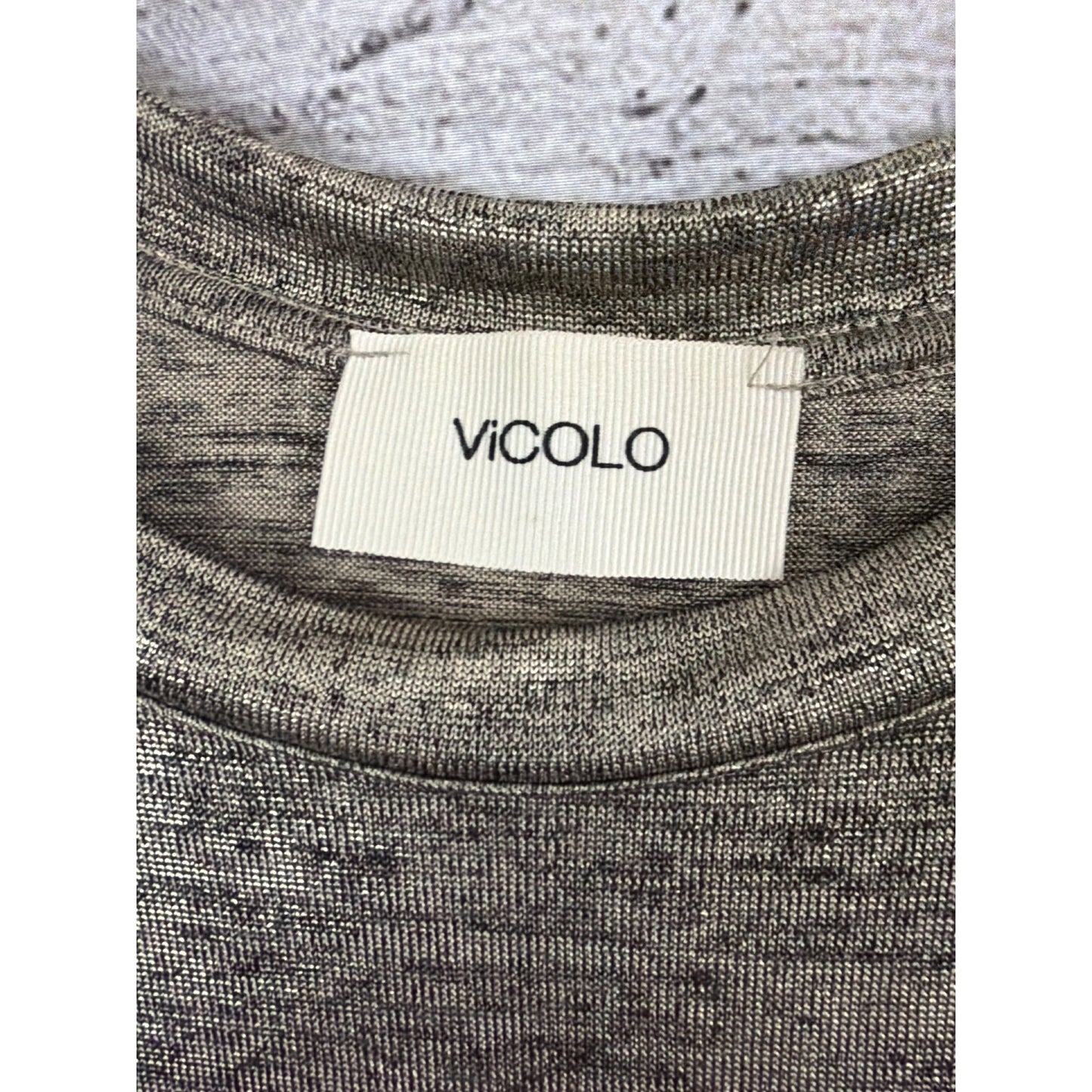 Vicolo Gold Metallic Short Sleeve Top T-Shirt