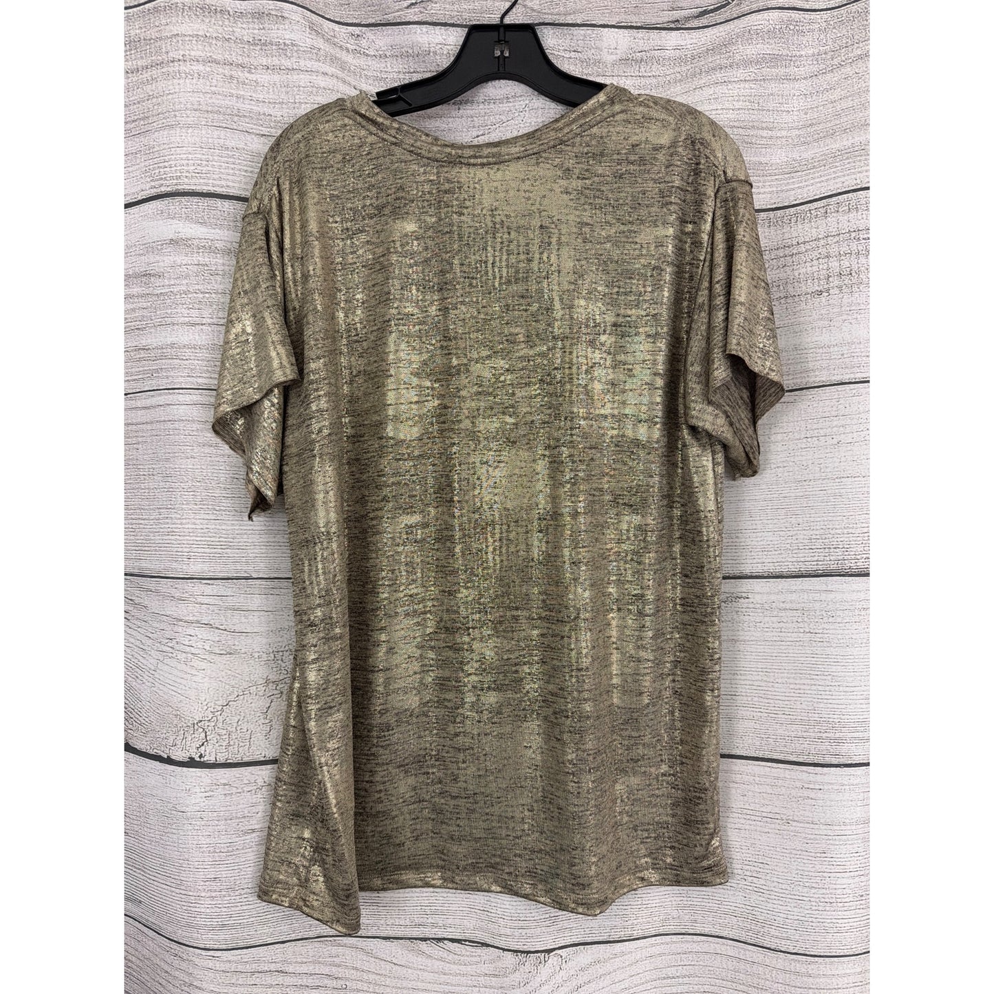 Vicolo Gold Metallic Short Sleeve Top T-Shirt