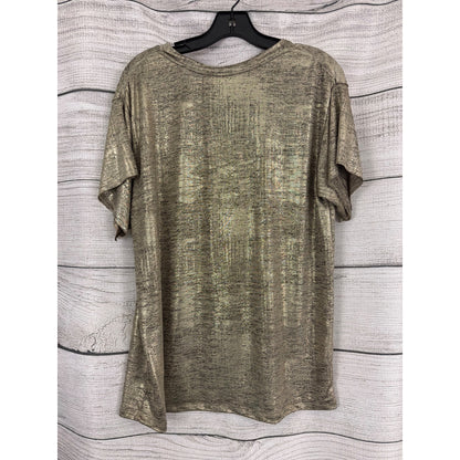 Vicolo Gold Metallic Short Sleeve Top T-Shirt