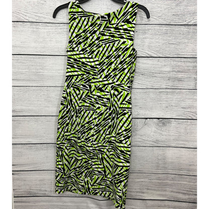 London Times Sleeveless Sheath Dress With Geometric Print, Size 4