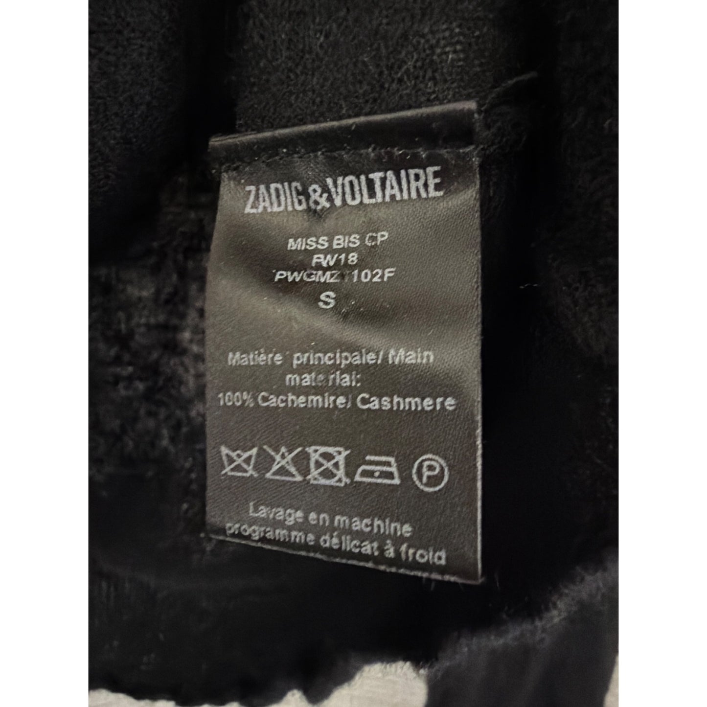 Zadig & Voltaire Black Cashmere Sweater With Gold Skull Graphic Size S