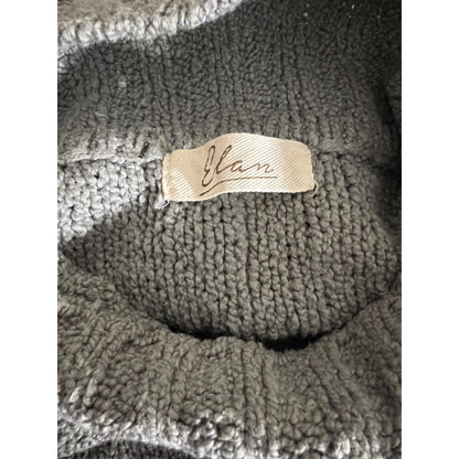 Elan Reversible Gray Open Front/Back Knit Poncho Sweater O/S