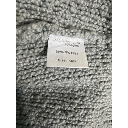 Elan Reversible Gray Open Front/Back Knit Poncho Sweater O/S