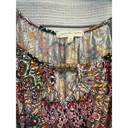 Joie De Vivre Paisley Floral Belted Dress Size XL