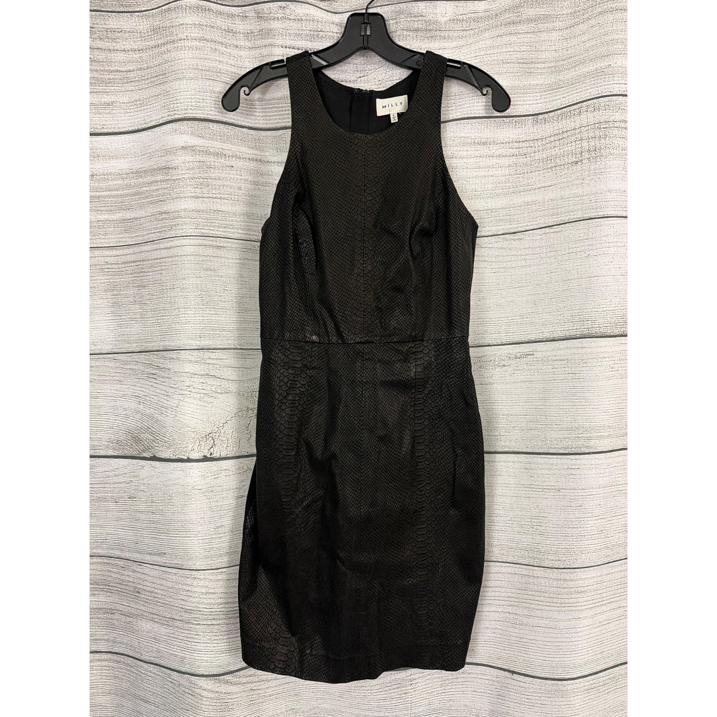 Milly Lambskin Snake Print Design Textured Sleeveless Sheath Dress Size 6