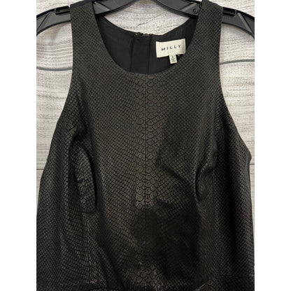 Milly Lambskin Snake Print Design Textured Sleeveless Sheath Dress Size 6