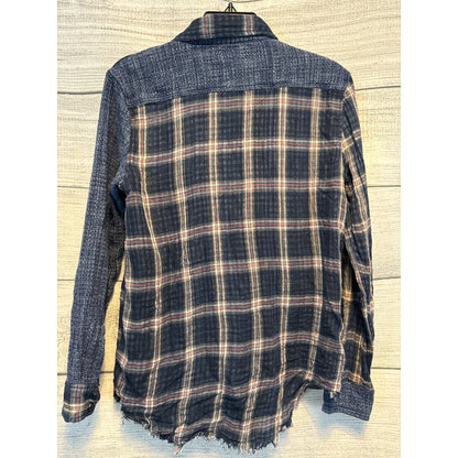 Artisan De Luxe Blue mixed plaid button down