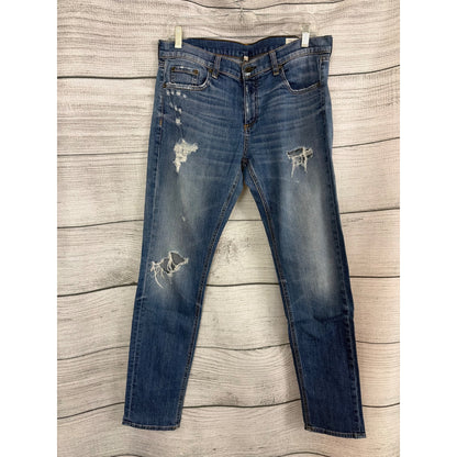 Rag & Bone Dre Distressed Blue Denim Jeans Size 30