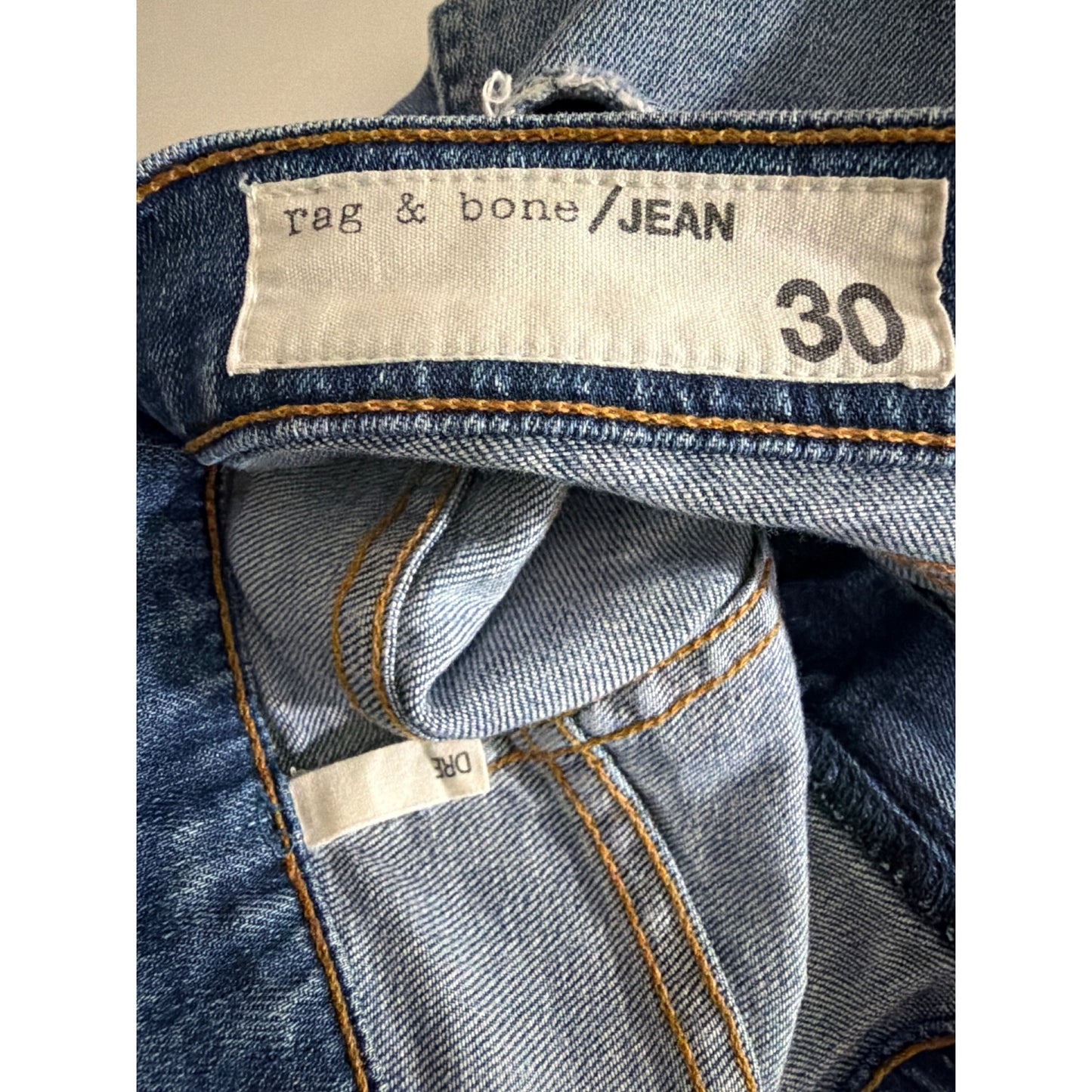 Rag & Bone Dre Distressed Blue Denim Jeans Size 30