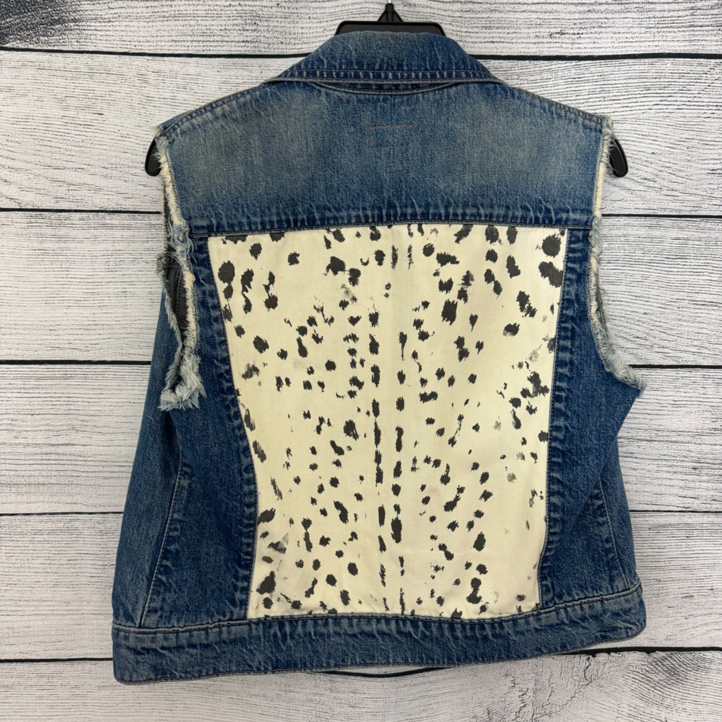 Mother Denim Vest With Animal Print Back Size S