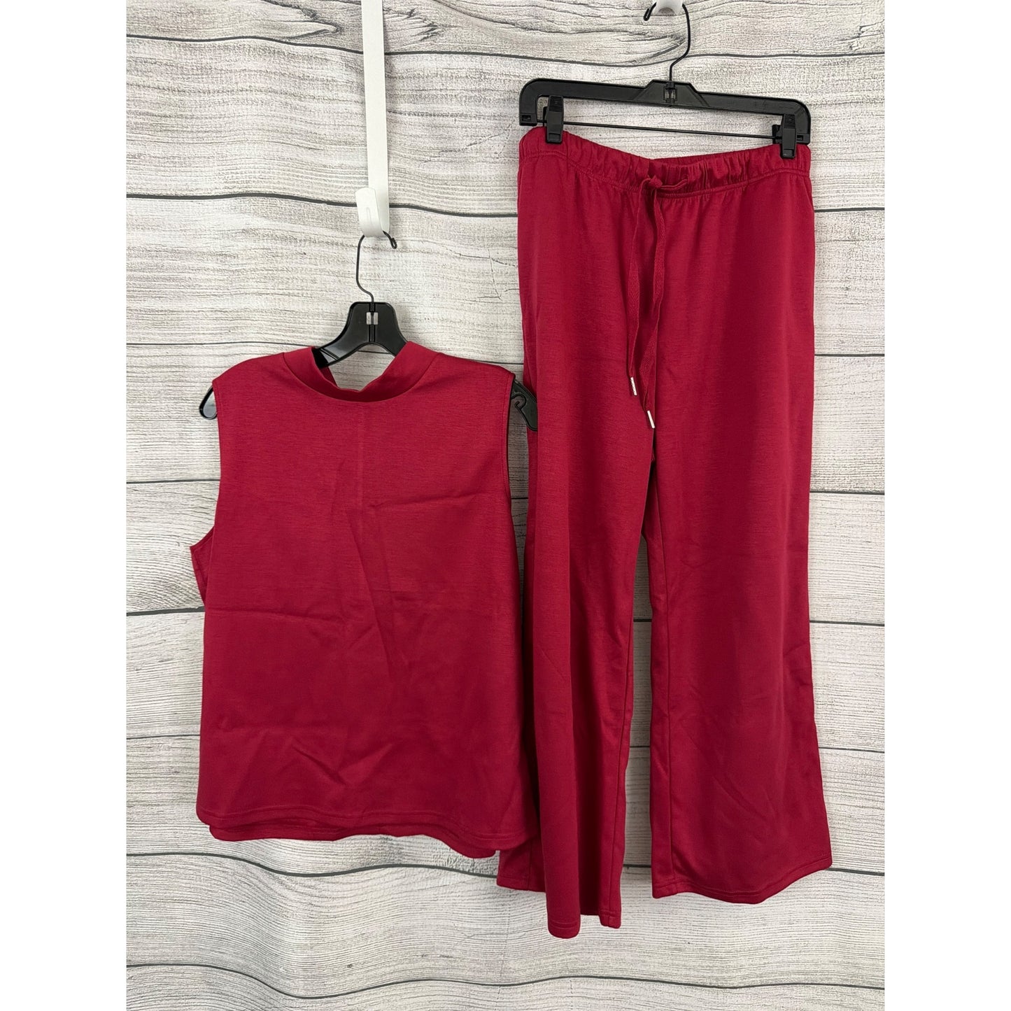 Sampeel Red Sleeveless Top & Wide-Leg Pants Set Size XL