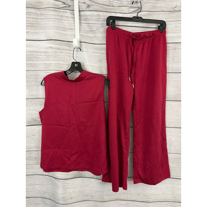 Sampeel Red Sleeveless Top & Wide-Leg Pants Set Size XL