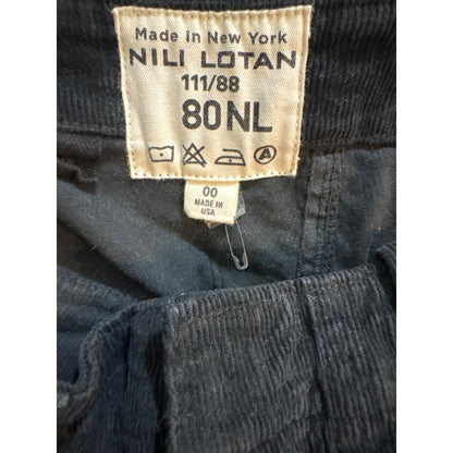 Nili Lotan Black Corduroy Jenna Pant Size 00
