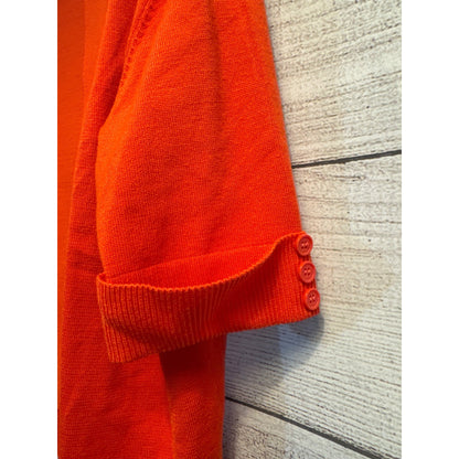 Linda Matthews New York Coral Short Button Sleeve Cardigan Size L