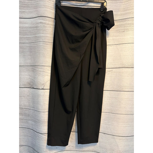 Zara Wrap-Style Cropped Trousers With Bow Detail Size S
