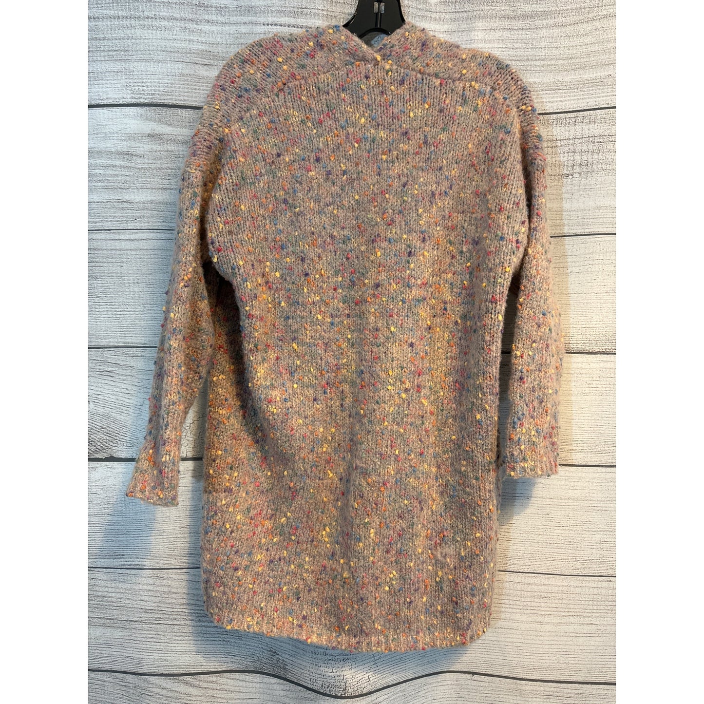 Sienna Sky Speckled Colorful Pink Cardigan Sweater With Pockets Size S