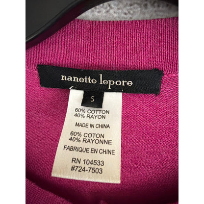 Nanette Lepore Beaded Fuchsia Sleeveless Dress With Pockets Size S