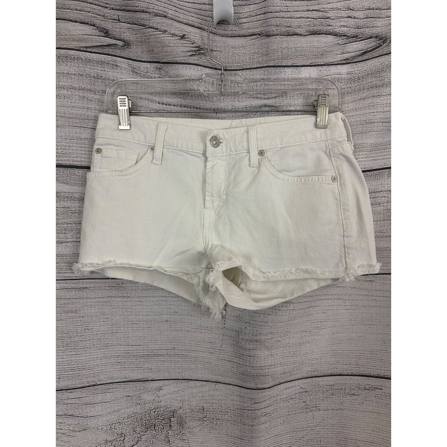 7 For All Mankind White Denim Cutoff Shorts Size 26