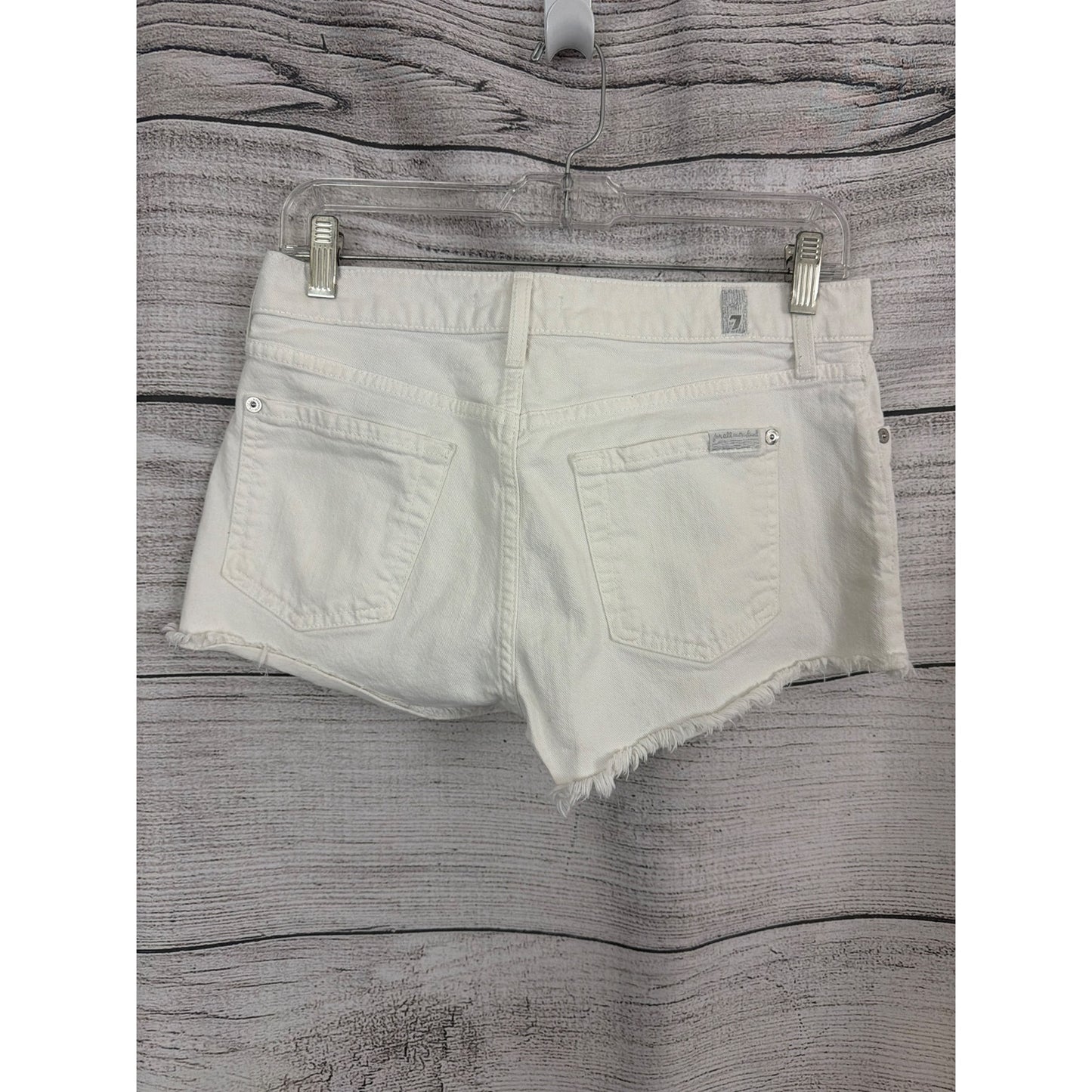 7 For All Mankind White Denim Cutoff Shorts Size 26