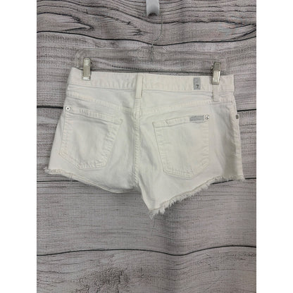 7 For All Mankind White Denim Cutoff Shorts Size 26