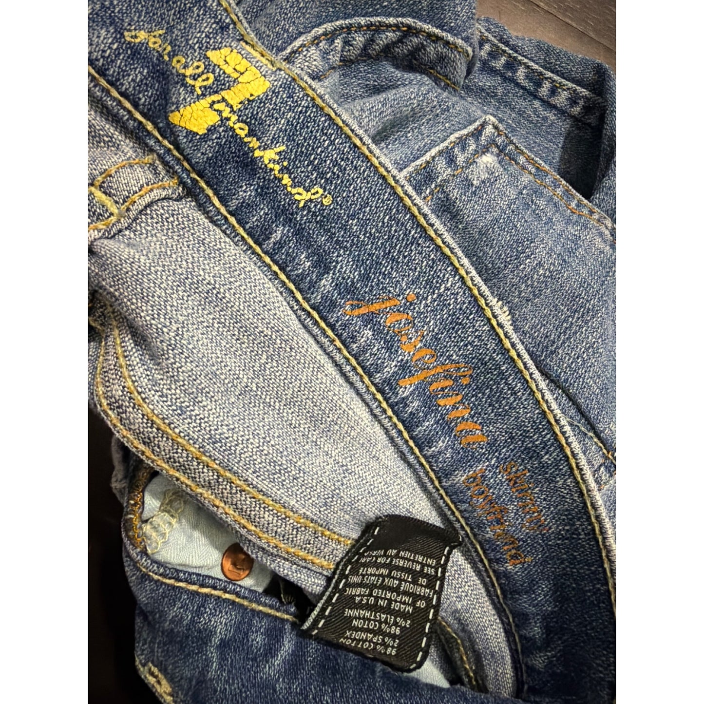 7 For All Mankind Josephina Skinny Boyfriend Size 24