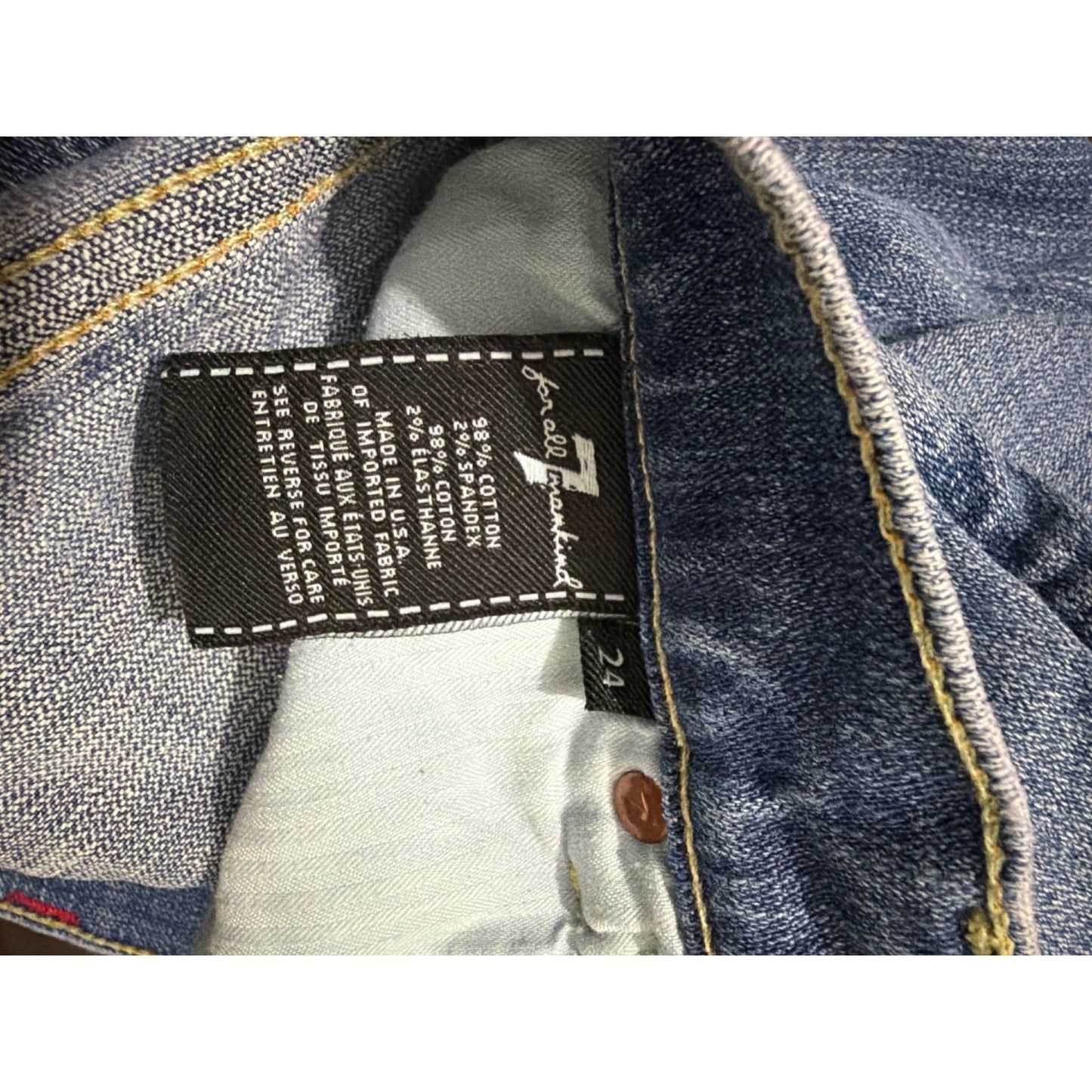 7 For All Mankind Josephina Skinny Boyfriend Size 24