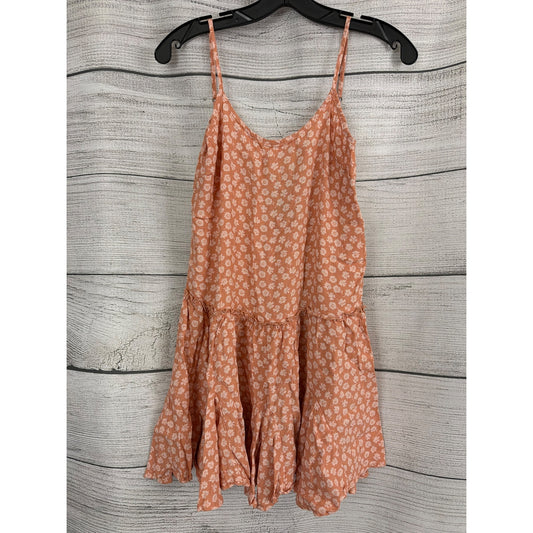 Wild Fable Peach Floral Boho Chic Strappy Mini Dress Size S