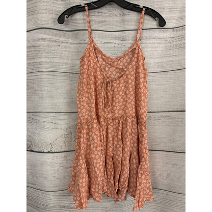 Wild Fable Peach Floral Boho Chic Strappy Mini Dress Size S