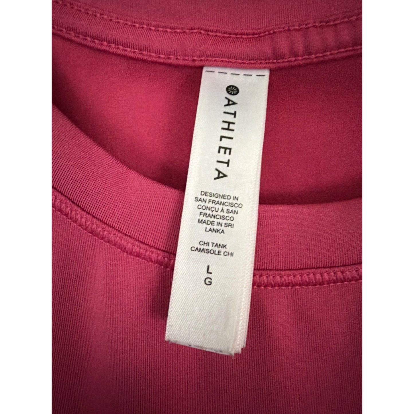 Athleta Pink Chi Tank Camisole Top Size L