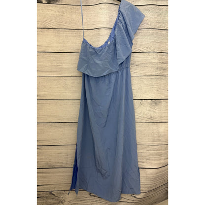Club Monaco One shoulder blue dress