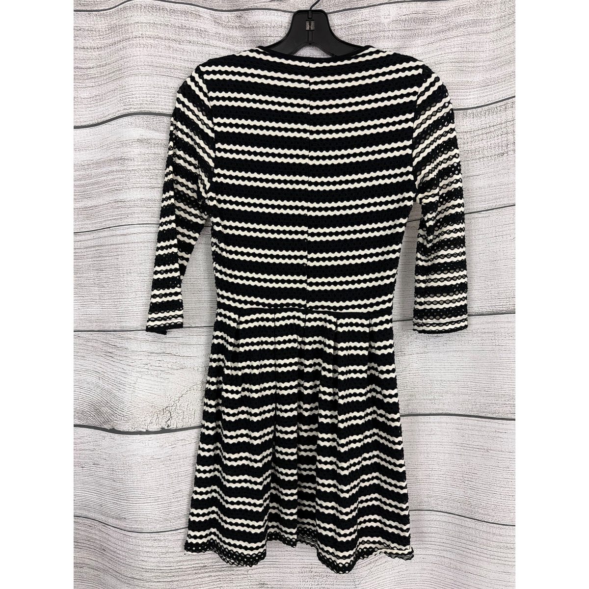 Scoop NYC "Kellee" Black and White Eyelet Knit Skater Dress Size P/XS