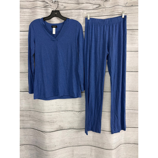 Hanro Blue Pajama Set With Long-Sleeve Top & Pants Size XS