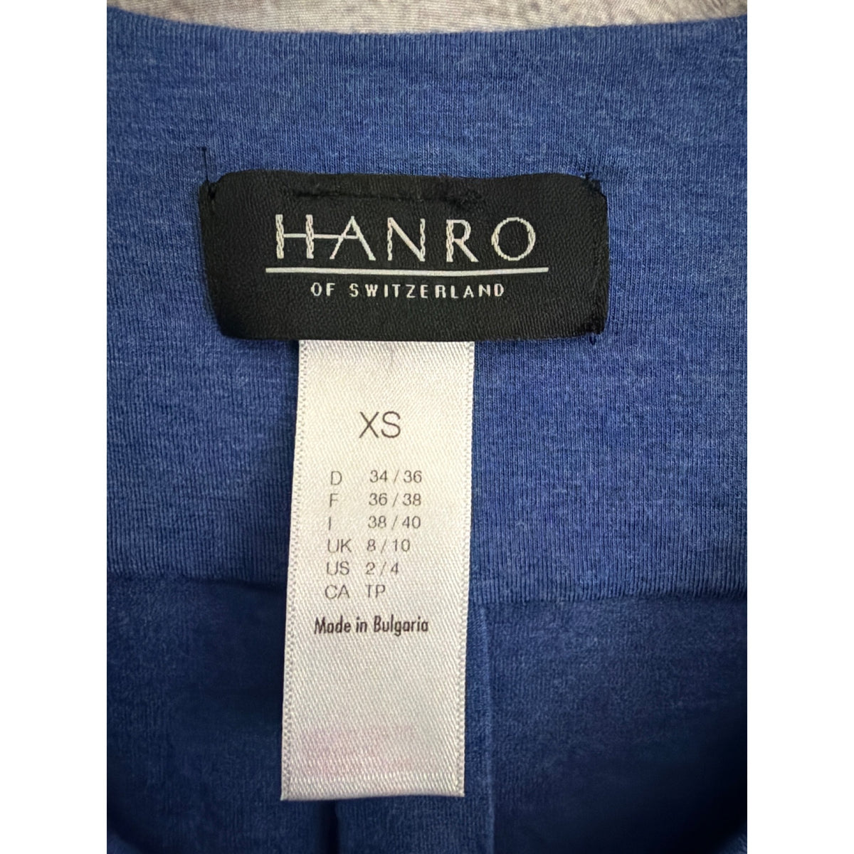 Hanro Blue Pajama Set With Long-Sleeve Top & Pants Size XS
