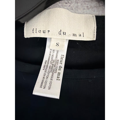 Fleur Du Mal Organic Cotton Long Sleeve T-Shirt Bodysuit Size S