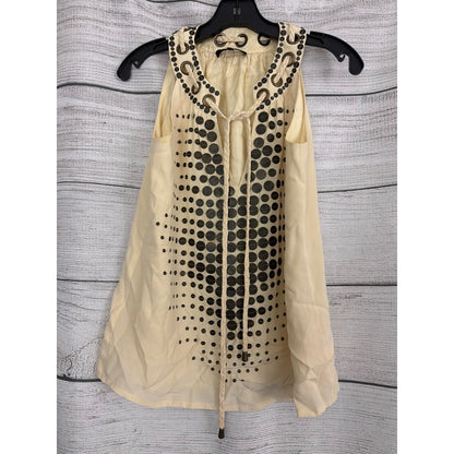 Nanette Lepore Silk "Ahoy" Tank w/ Braided Trim & Sequins Size 0