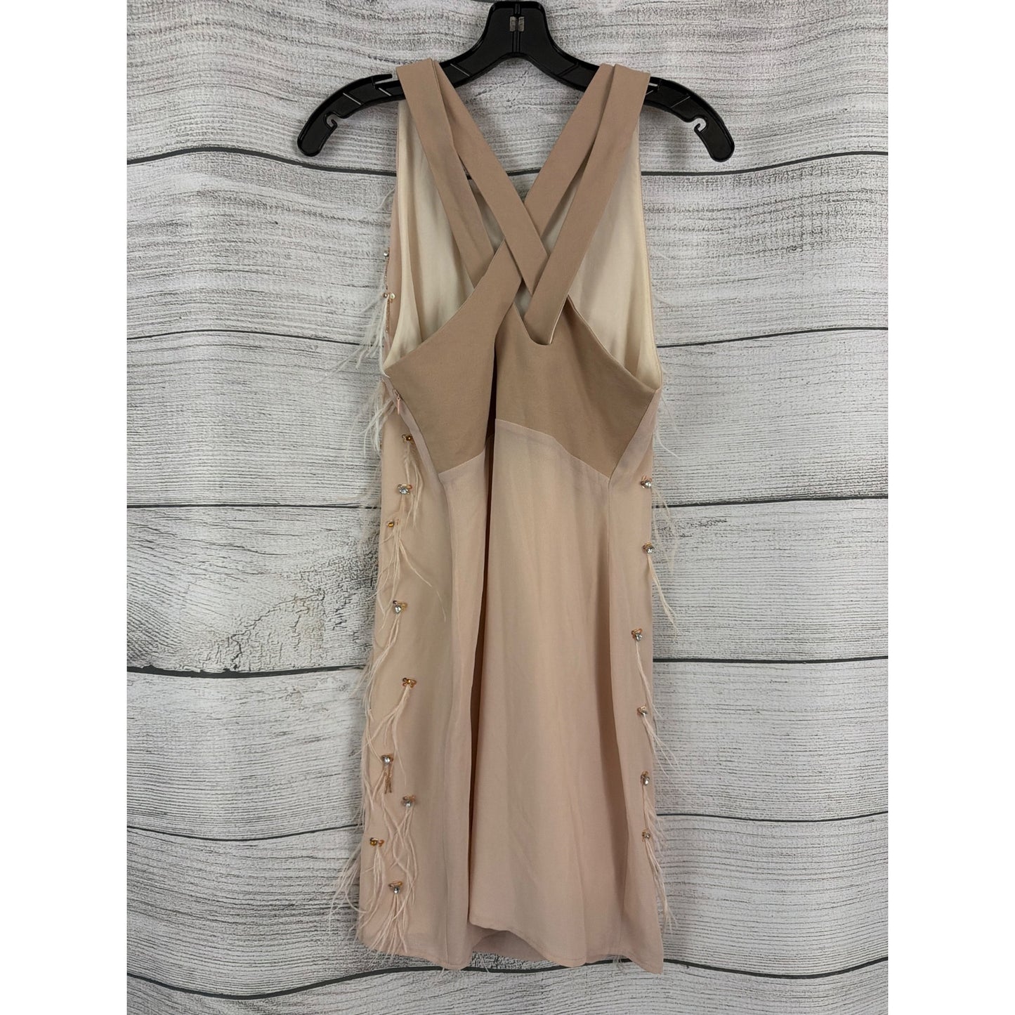 Elliatt Beaded & Feather Embellished Sleeveless Dress Size M