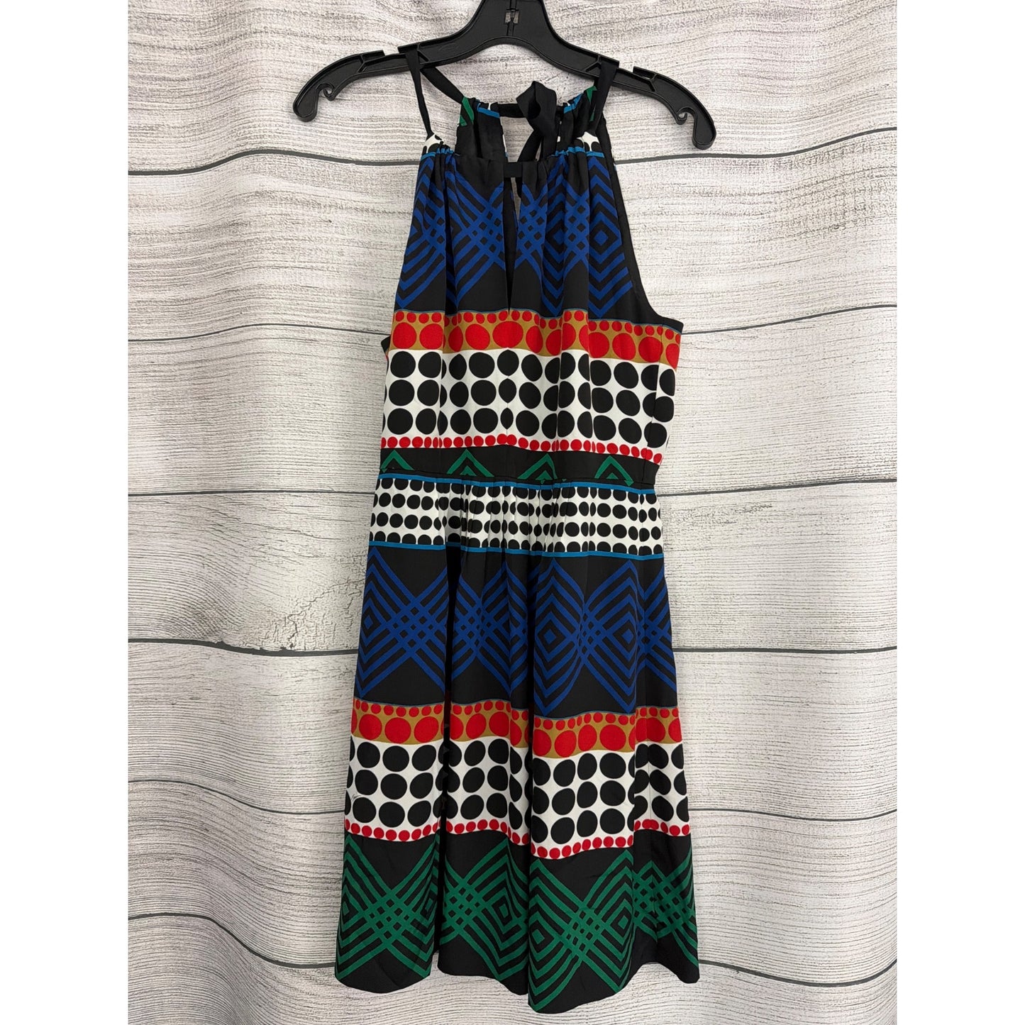 Trina Turk Shape Study Chazz 100% Silk Sleeveless Halter Dress