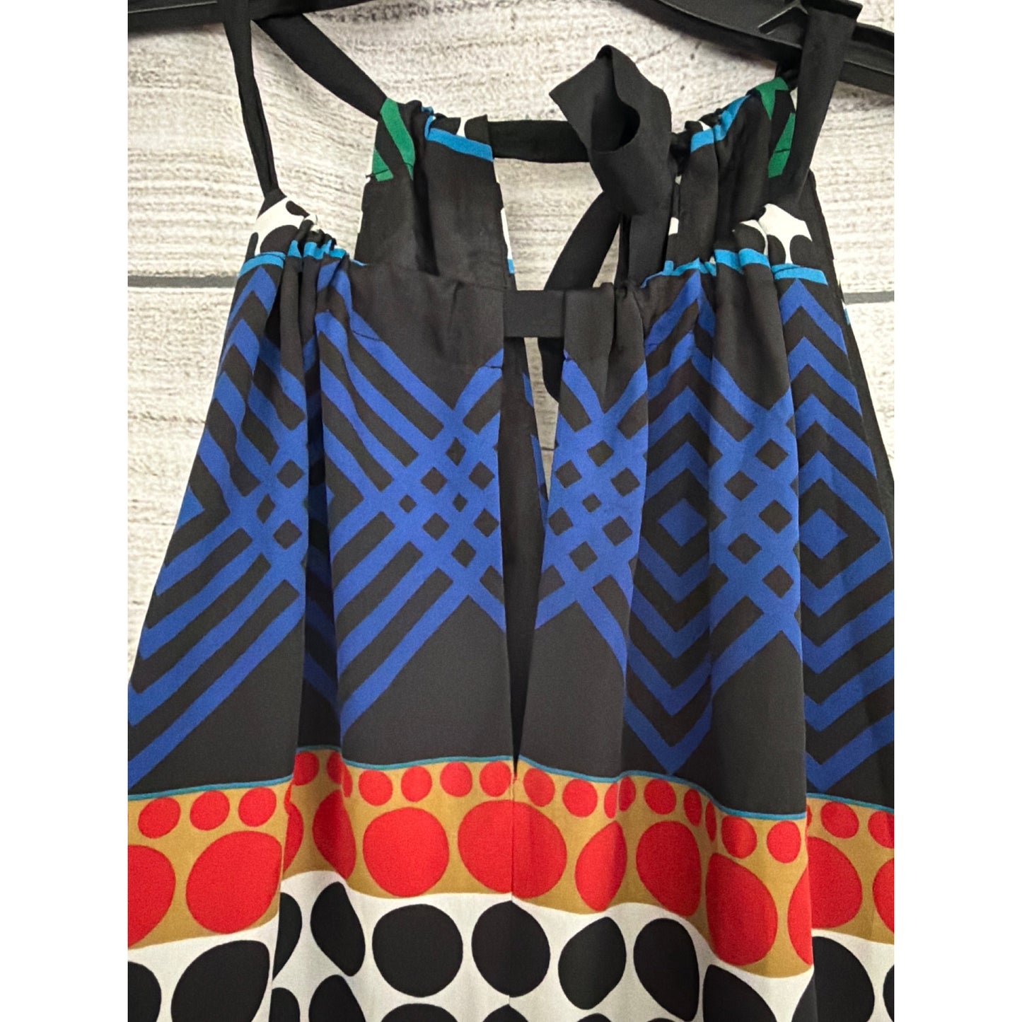 Trina Turk Shape Study Chazz 100% Silk Sleeveless Halter Dress