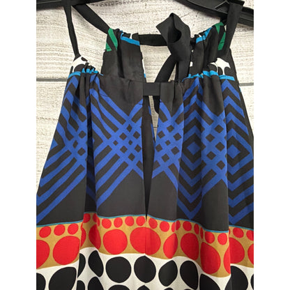 Trina Turk Shape Study Chazz 100% Silk Sleeveless Halter Dress