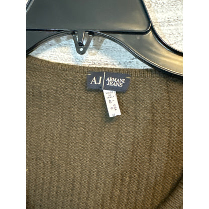 Armani Jeans V-Neck Buttoned Side Sweater Brown S