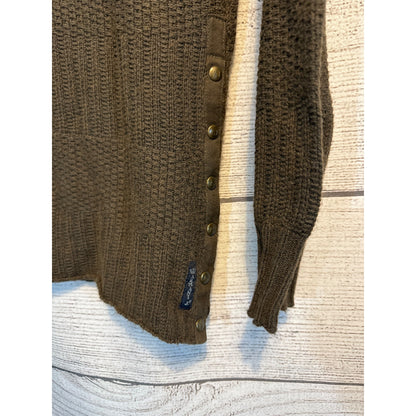 Armani Jeans V-Neck Buttoned Side Sweater Brown S