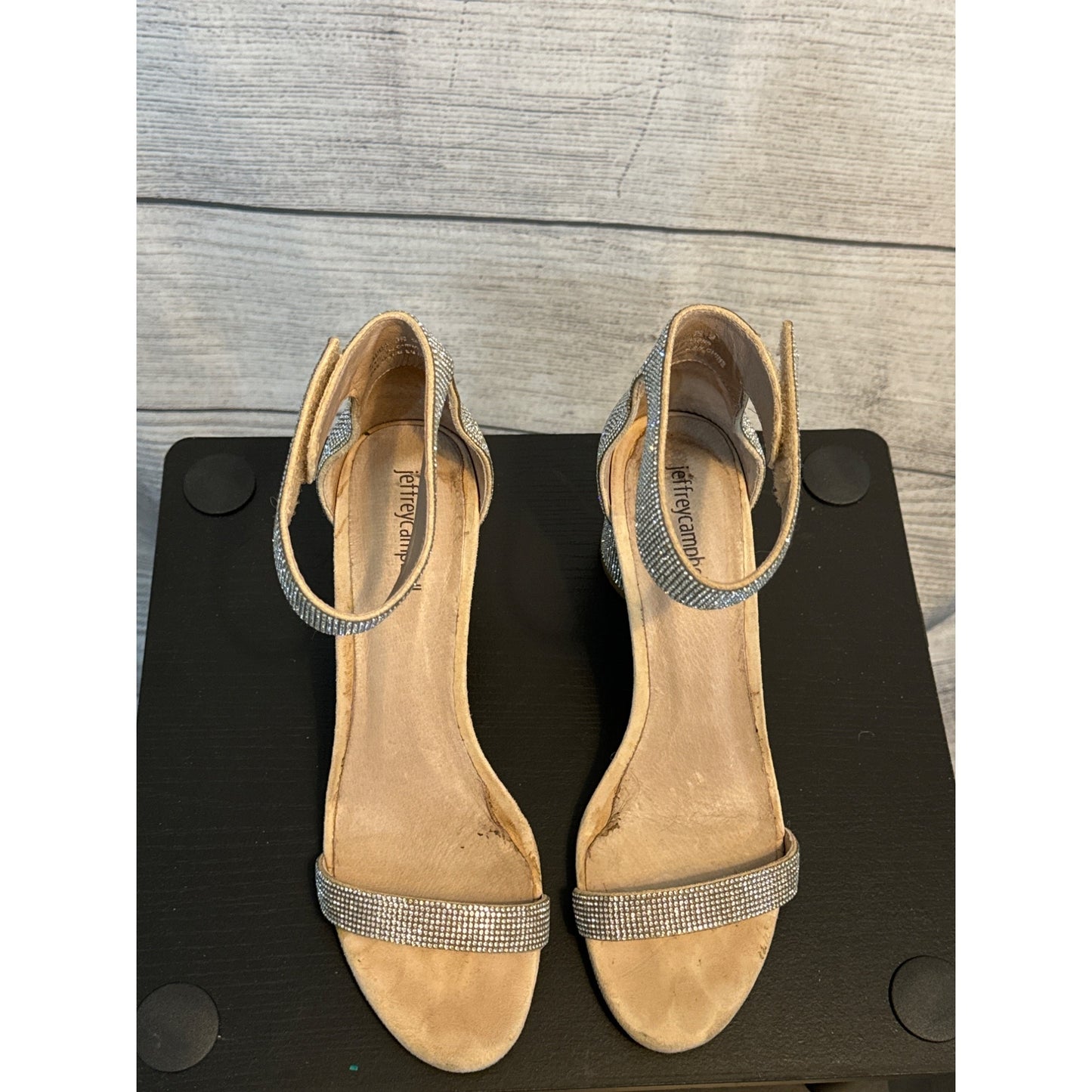 Jeffrey Campbell Sparkly Laura Ankle Strap Sandal Size 9