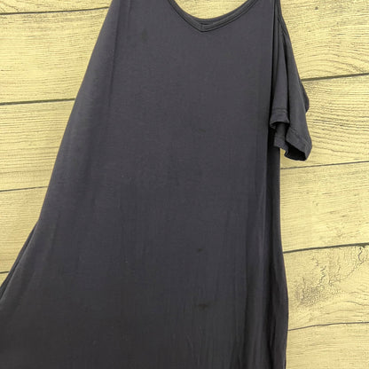 Thanth Navy Cold-Shoulder Maxi Dress With Spaghetti Straps, Size L