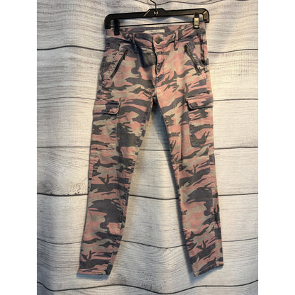 Mavi Juliette Mid-Rise Skinny Cargo Pants Pink/Grey Camo Size 28