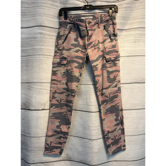Mavi Juliette Mid-Rise Skinny Cargo Pants Pink/Grey Camo Size 28