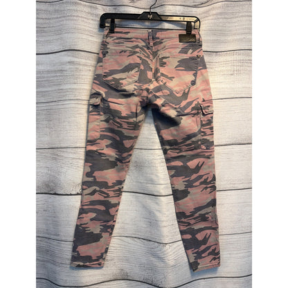 Mavi Juliette Mid-Rise Skinny Cargo Pants Pink/Grey Camo Size 28