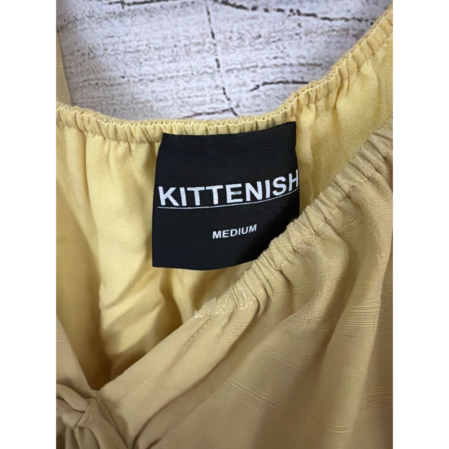 Kittenish Yellow Long Sleeve Cut Out Sides Dress Size M