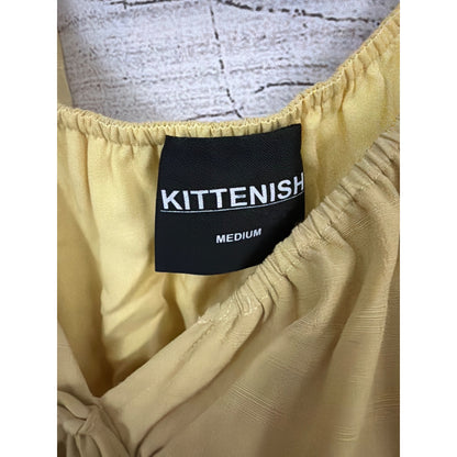Kittenish Yellow Long Sleeve Cut Out Sides Dress Size M