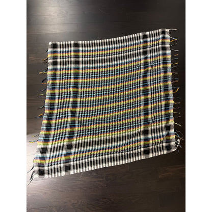 Handwoven Multicolor Plaid Cotton Scarf/Shawl With Tassels